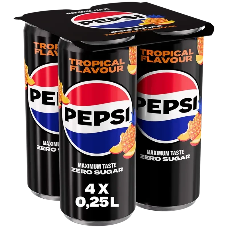 Pepsi Tropical flavour zero sugar 4-pack