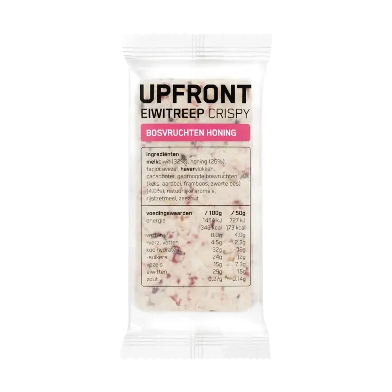 Upfront Eiwitreep crispy bosvruchten honing