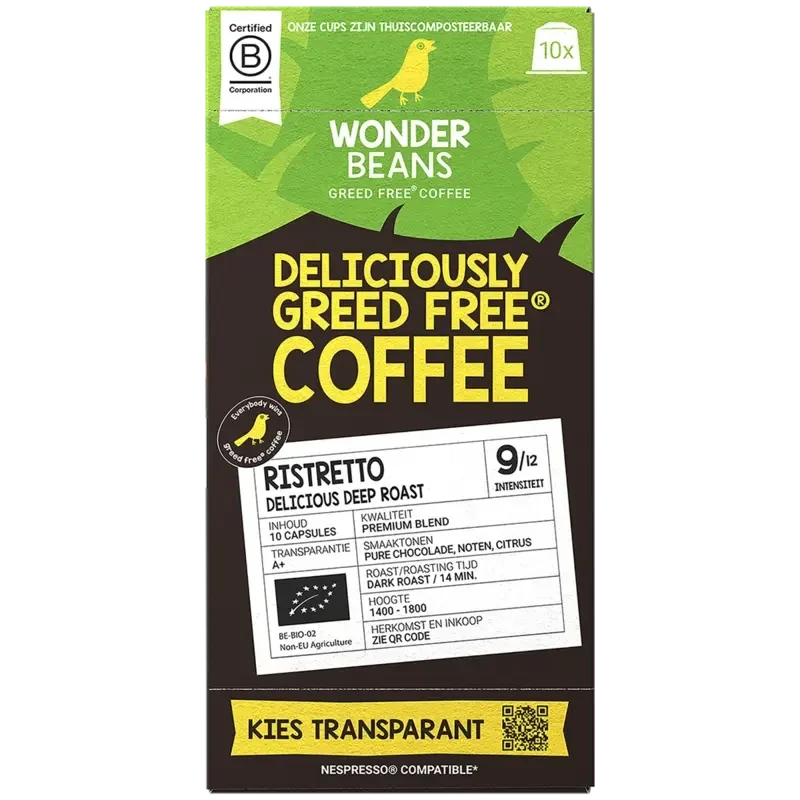 WonderBeans Ristretto delicious deep roast capsules