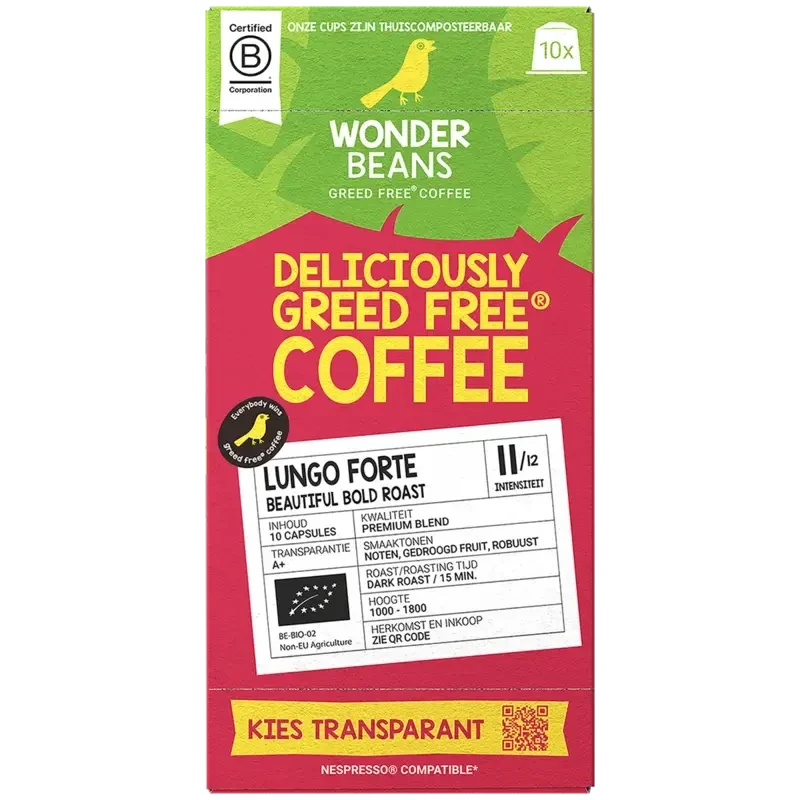 WonderBeans Lungo forte beautiful bold capsules