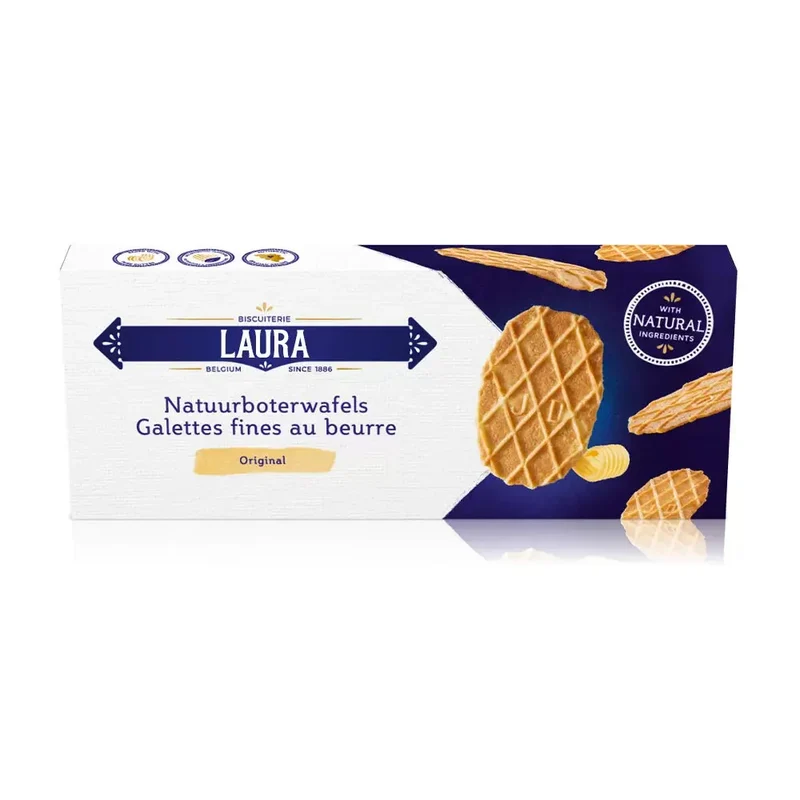 Jules Destrooper Natuurboterwafels - gepersonaliseerd cadeau - sleeve met eigen opdruk in pijl - 100g