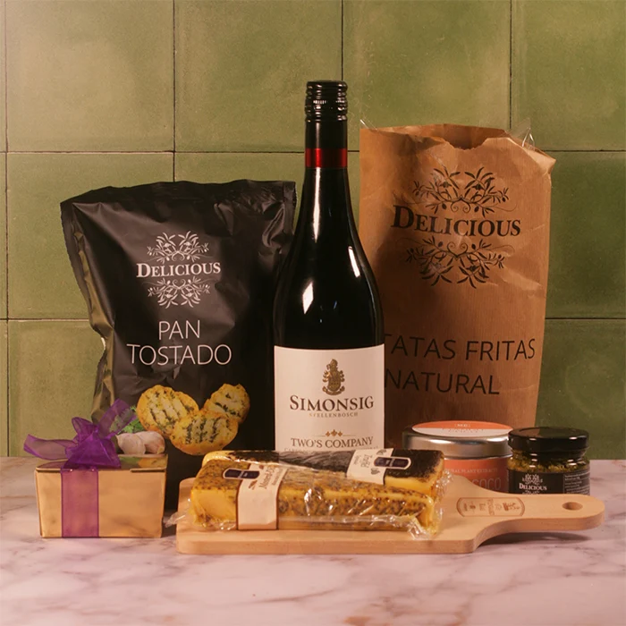 Wijnpakket Zuid-Afrika met Simonsig wijn en delicatessen