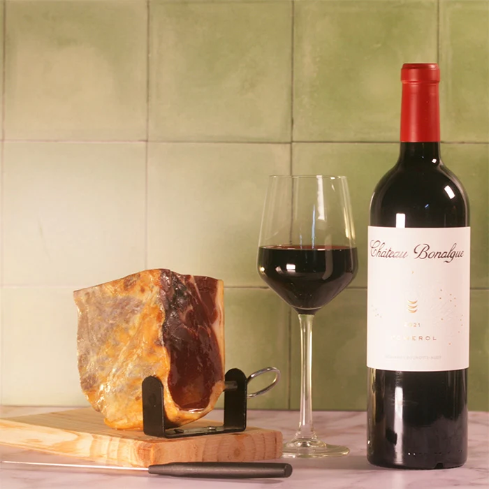 Wijncadeau Pomerol met Château Bonalgue en Jamón Reserva Duroc