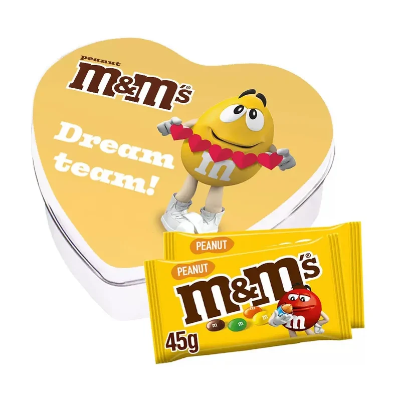 M&M's geschenkdoos hartje 'Dreamteam' - peanut - 90g