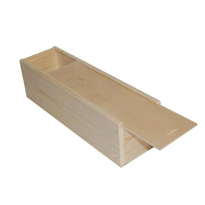 Luxe houten kistje 1 fles met schuifdeksel