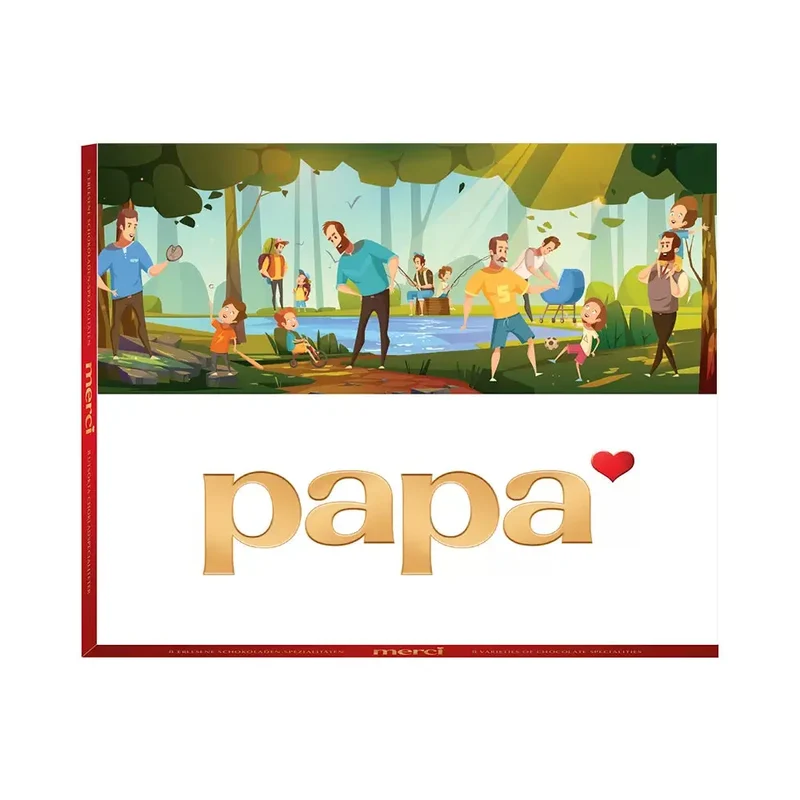 merci papa - merci Finest merci Finest Selection "Papa" - chocolade cadeau - 8 smaken - 250gSelection Assorti chocolade - 8 smaken - 250g