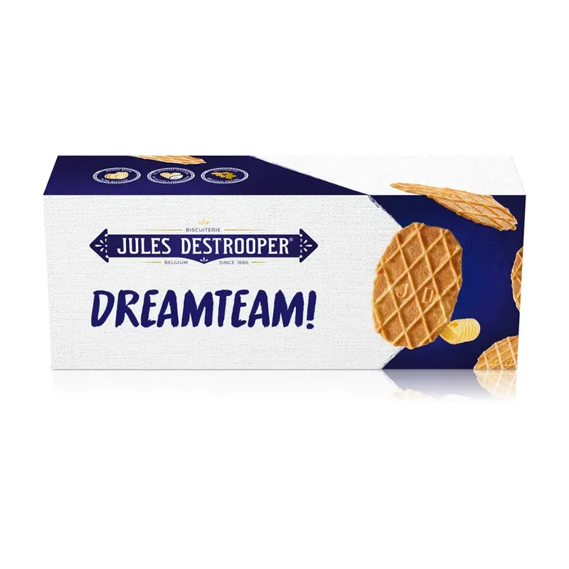 Jules Destrooper Natuurboterwafels "Dreamteam!" - koekjes cadeau - 2 x 100g