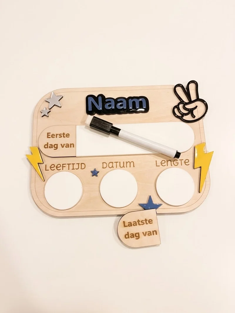 Houten Mijlpaalbord – Eerste & Laatste