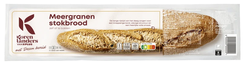 Korenlanders Meergranen stokbrood met desem bereid