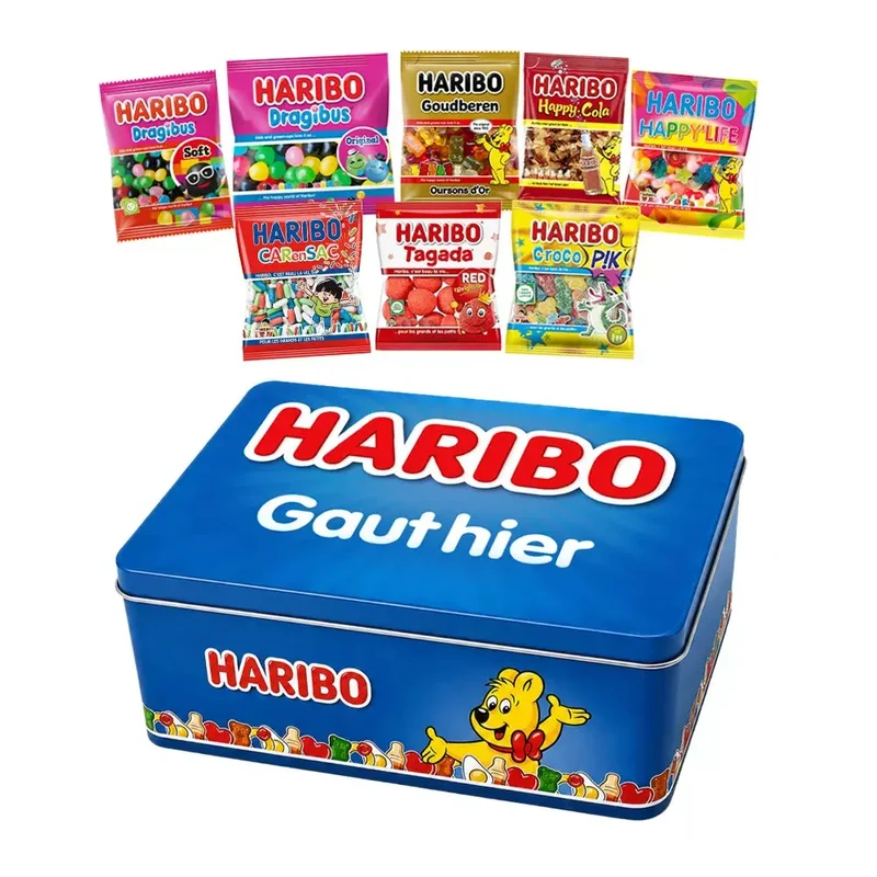 Haribo Mega-Fête snoepmix - gepersonaliseerd cadeau - large tinnen blik - 500g