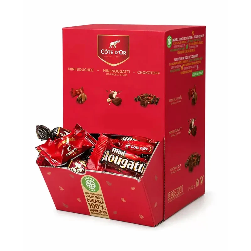 Côte d’Or mini chocolade uitdeelbox - Mini Bouchée, Mini Nougatti & Chokotoff - 120 stuks - 1312g