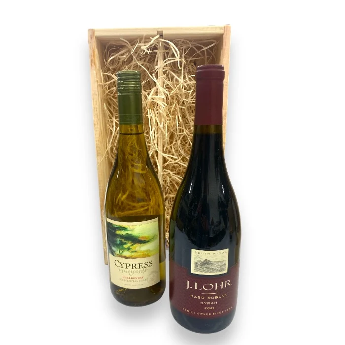 Wijngeschenk Amerika – Geschenk met Chardonnay en Syrah uit Californië – Fris en Krachtig