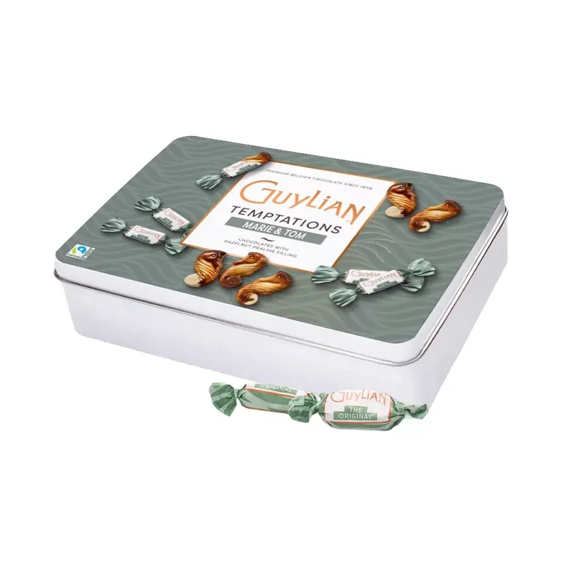 Guylian Temptations Original Praliné - gepersonaliseerd cadeau - medium tinnen blik - 370g