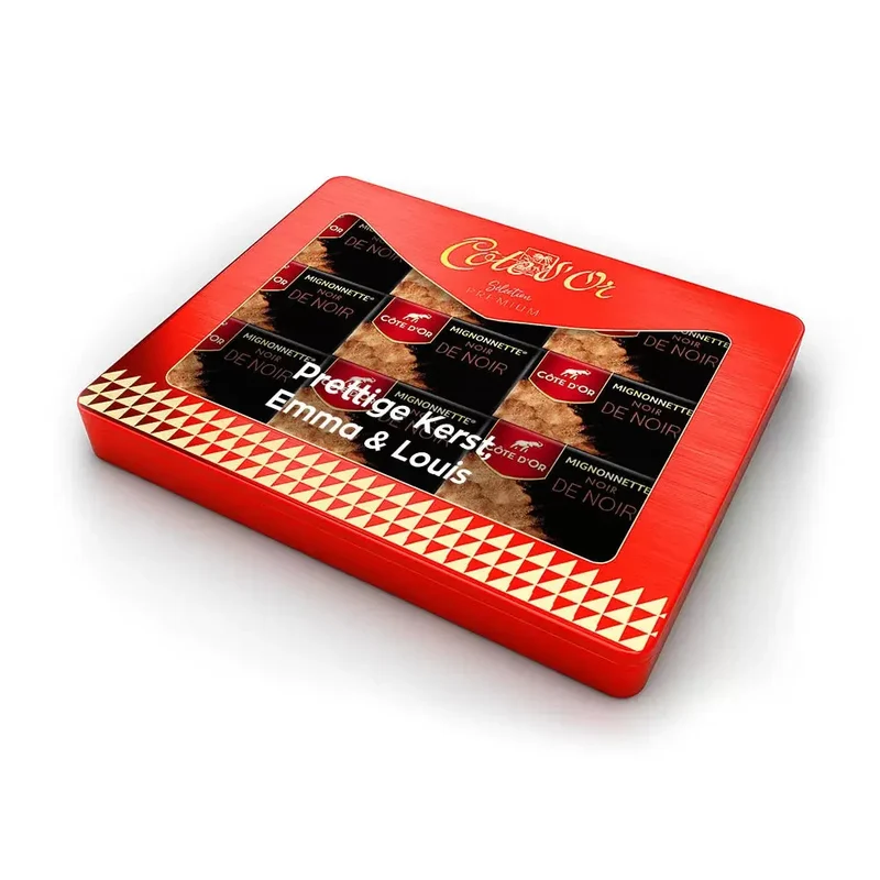 Côte d'Or Mignonnette Noir de Noir - gepersonaliseerd cadeau - luxueuze tinnen geschenkdoos - 260g