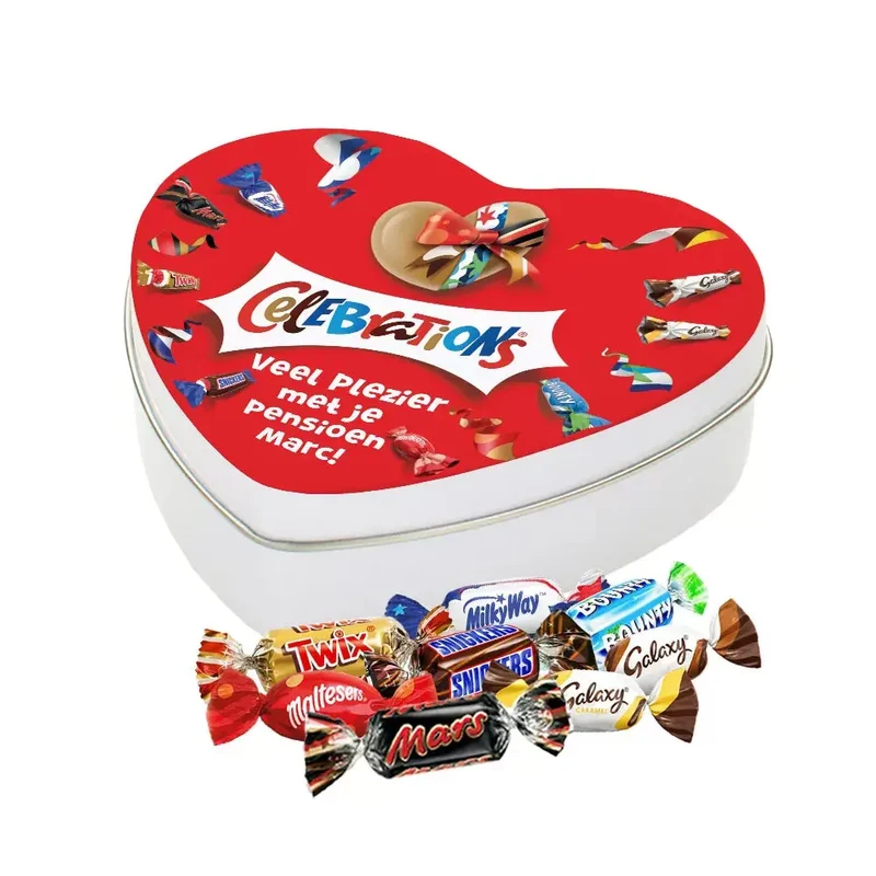 Mars Celebrations - gepersonaliseerd cadeau - tinnen hartje met eigen opdruk - 120g