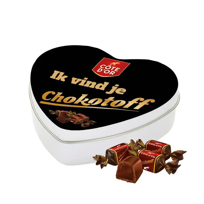 Côte d’Or Chokotoff geschenkdoos hartje "Ik vind je Chokotoff!" - chocolade cadeau - 180g