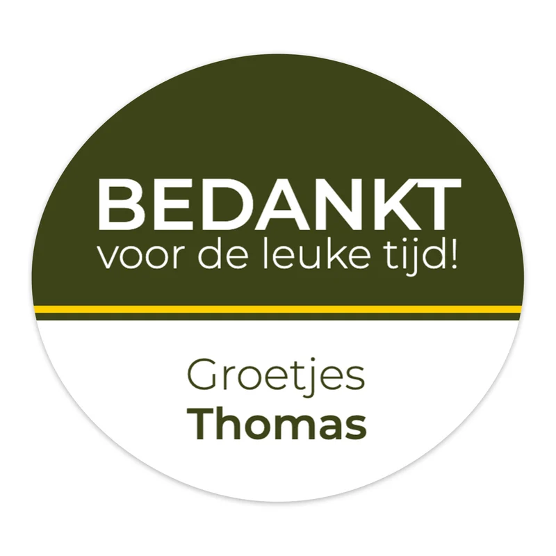 Persoonlijke stickers 6 stuks (6,4 x 5,7cm) - Collega