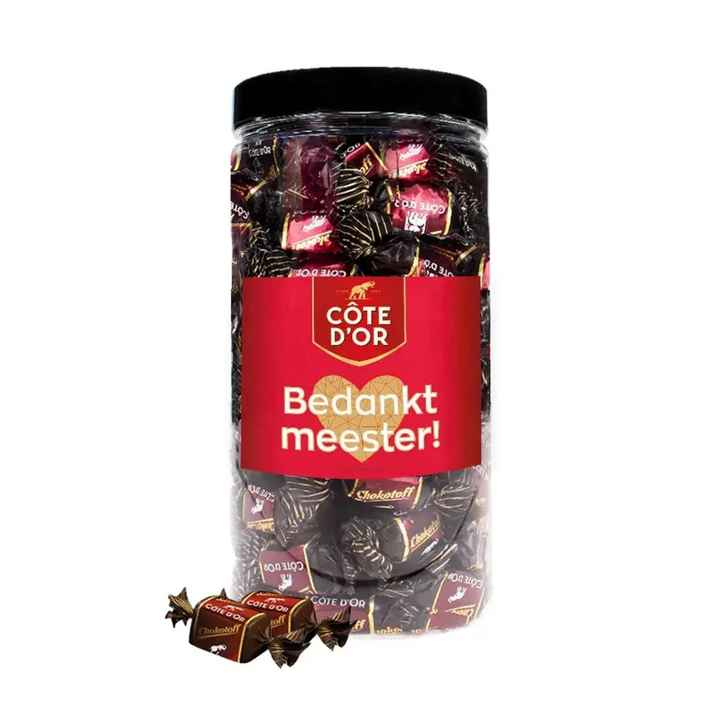 Côte d'Or Chokotoff chocolade "Bedankt meester!" - cadeau voor meester - 800g