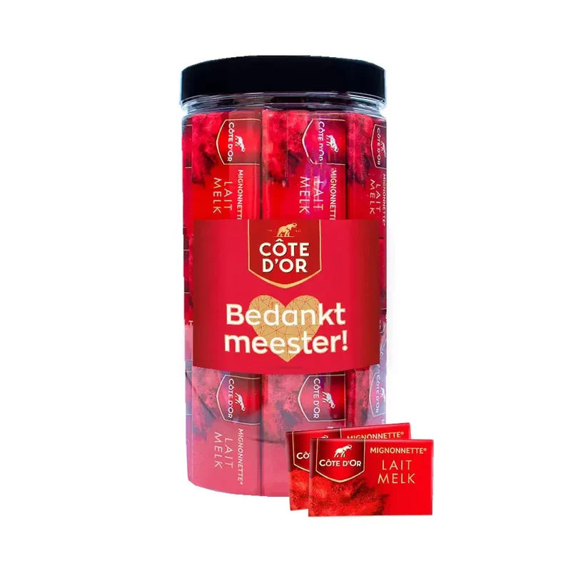 Côte d'Or Mignonnette Melk chocolade "Bedankt meester!" - cadeau voor meester - 750g