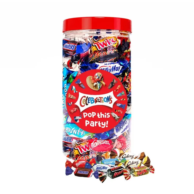 Mars Celebrations mega chocolademix "Pop this party!" - herbruikbare bokaal - 580g