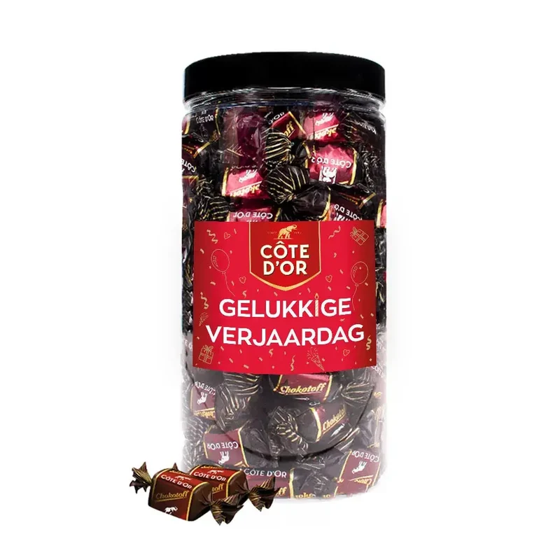 Côte d'Or Chokotoff "Gelukkige Verjaardag!" - verjaardagscadeau - 800g