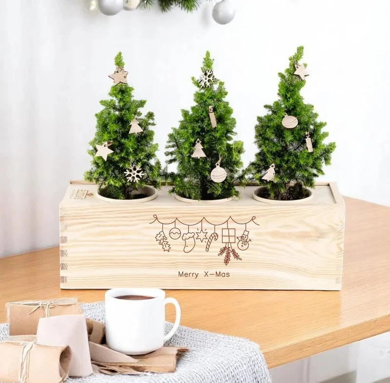 BloomsBox 'Merry Xmas' - versierde kerstboompjes