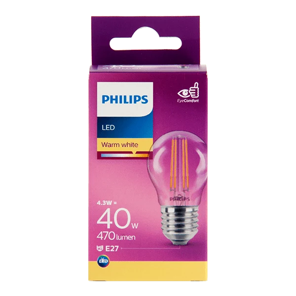 Philips LED filament kogel 40W E27 box