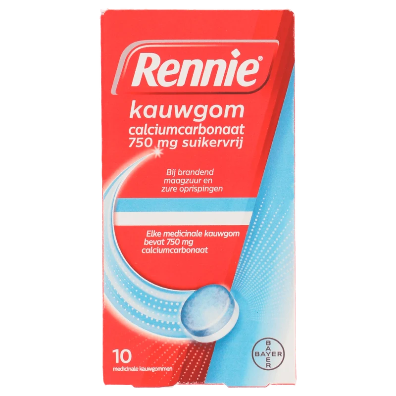 Rennie Kauwgom calciumcarbonaat suikervrij
