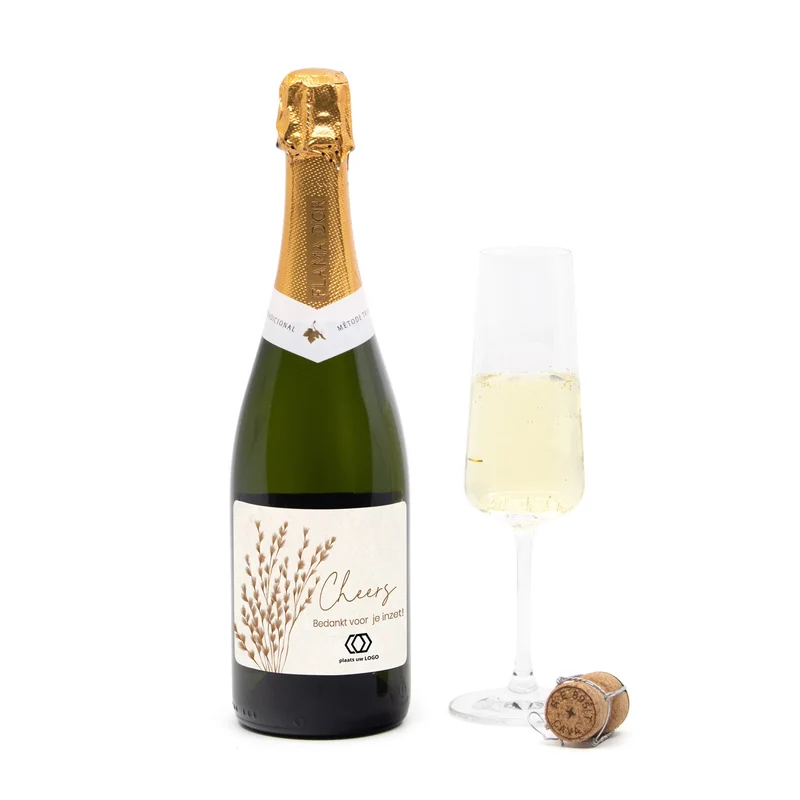 Luxe fles cava met persoonlijk etiket - Verpleging