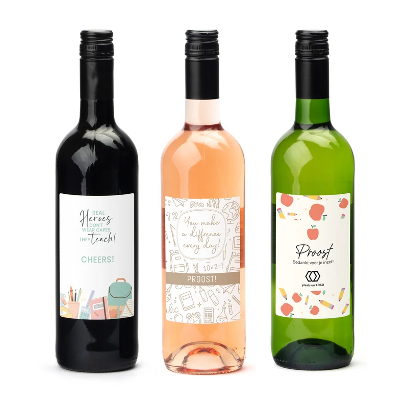 Fles wijn met persoonlijk etiket - Leraar