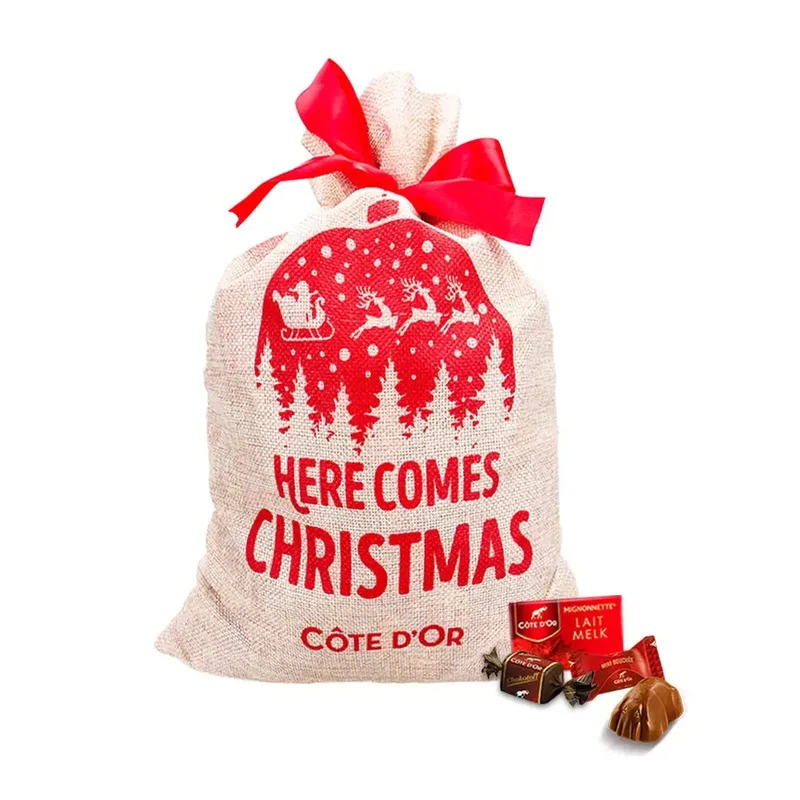 Côte d'Or chocolade kerstcadeau in jute zak - Best of Côte d'Or Mix - 1500g