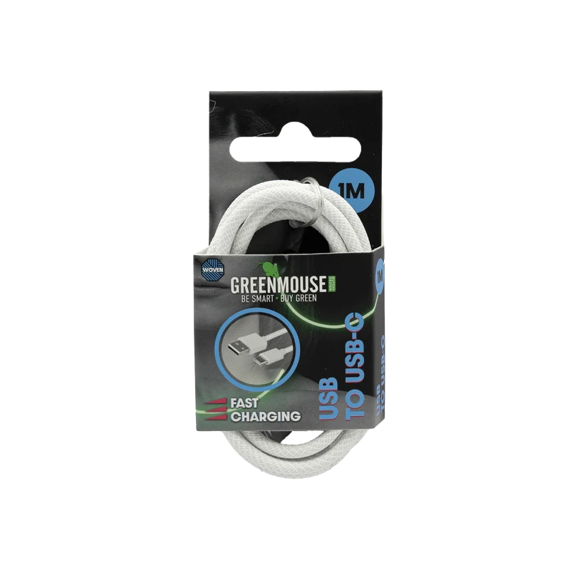 GreenMouse HP Zwart USB-C data cable Woven 1m