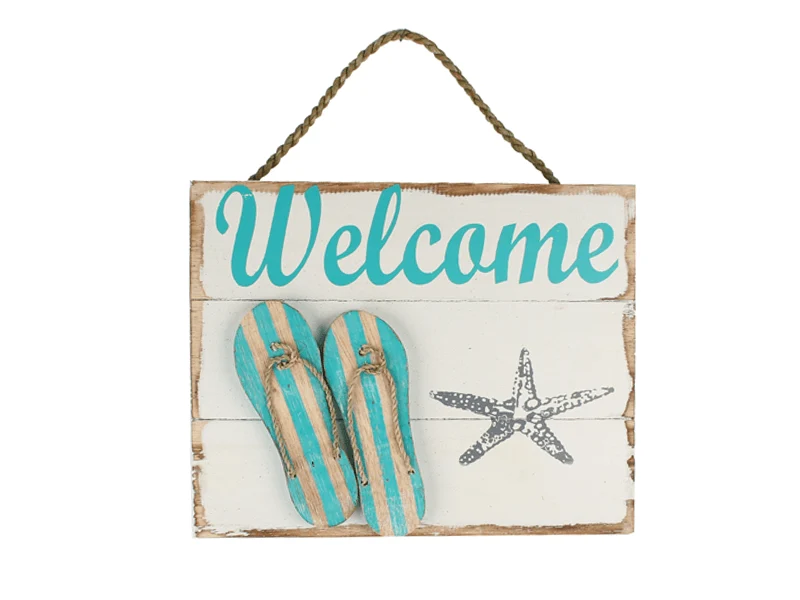 Welcome bordje met slippers