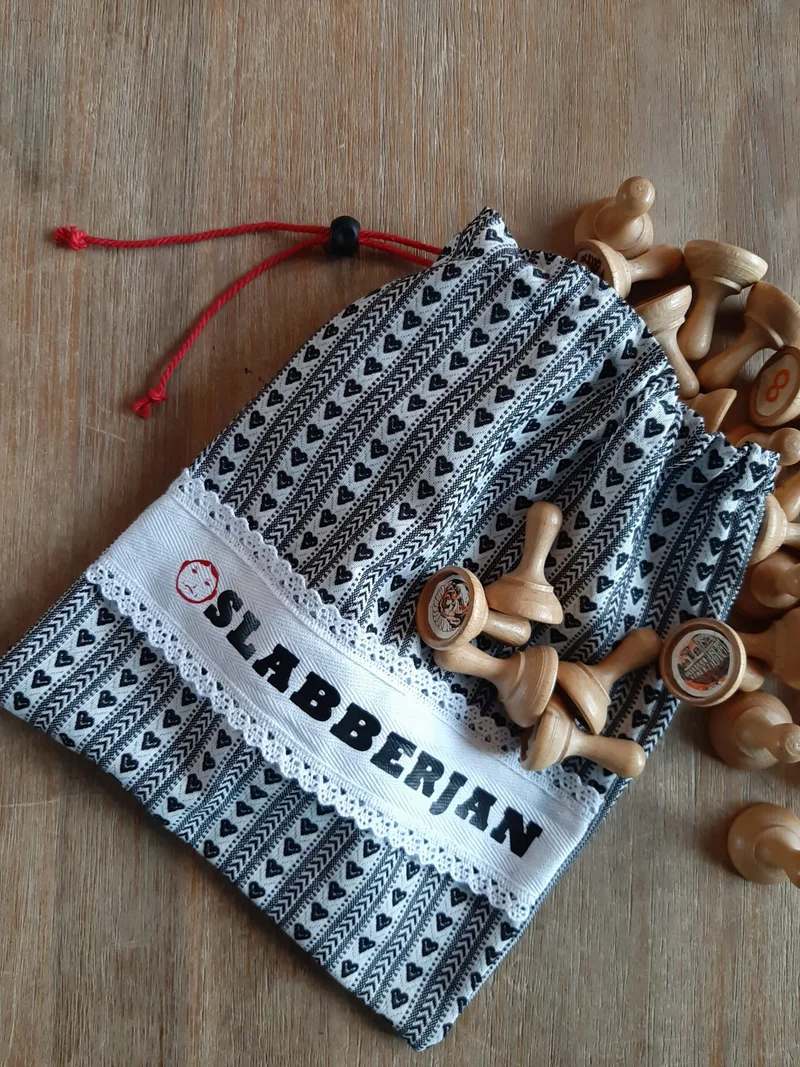 Zeeuws schortenbont zak voor Slabberjan (witte band)