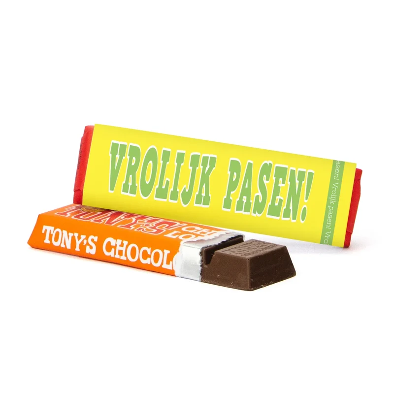 Tony Chocolonely 50 gram met eigen wikkel - Pasen