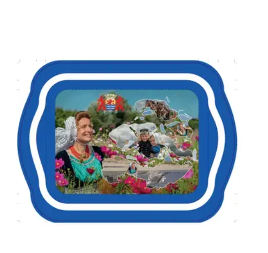 Dienblad Boerin Beverlandse Zeeuwse klederdracht & contouren Zeeland