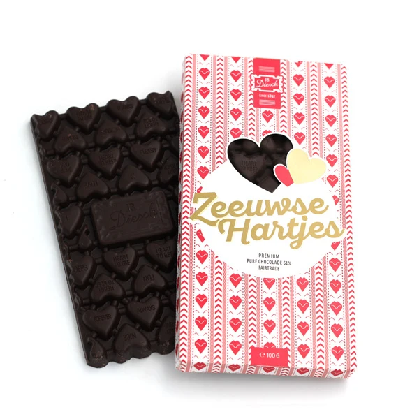 Zeeuwse hartjes chocoladereep Gently Dark 100 gr