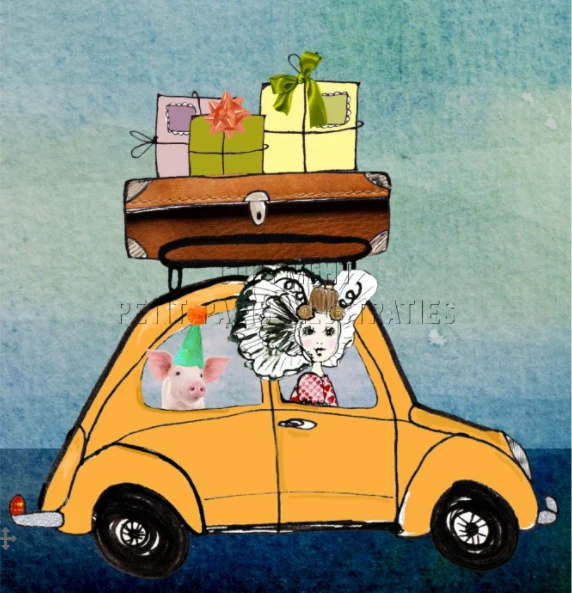 Zeeuwse auto met cadeau's kaart