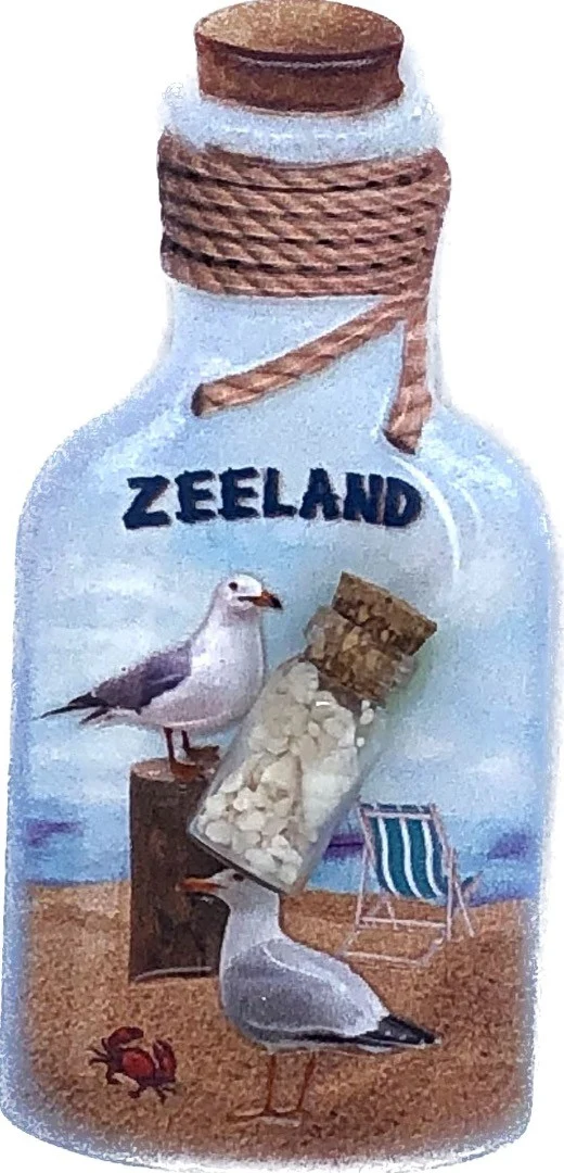 Magneet Zeeland met zandflesje