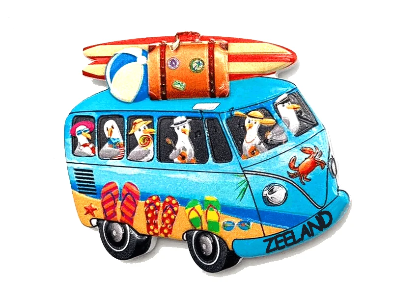 Magneet busje en meeuwen Zeeland