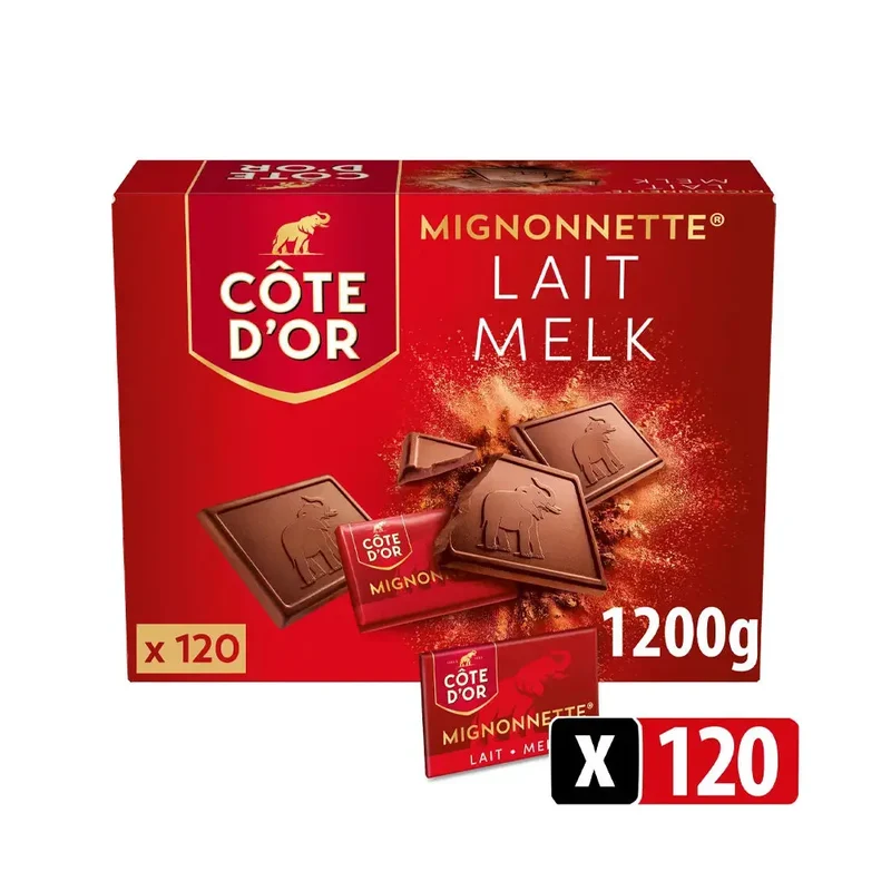 Côte d’Or Mignonnette Melk - melkchocolade - 120 stuks - 1200g