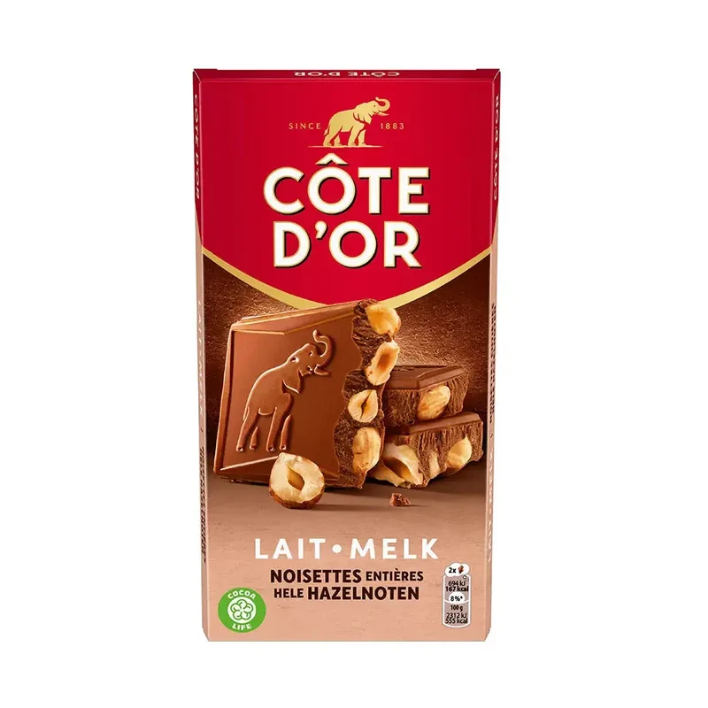 Côte d'Or chocoladetablet melk hele hazelnoten - 180g