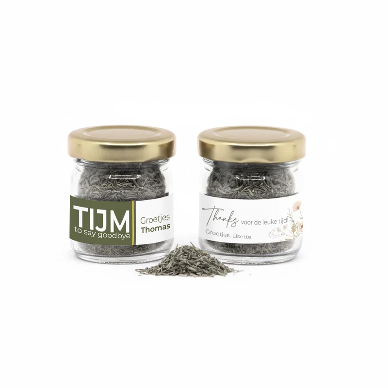 TIJM to Go! in mini glazen potje - Afscheid collega's