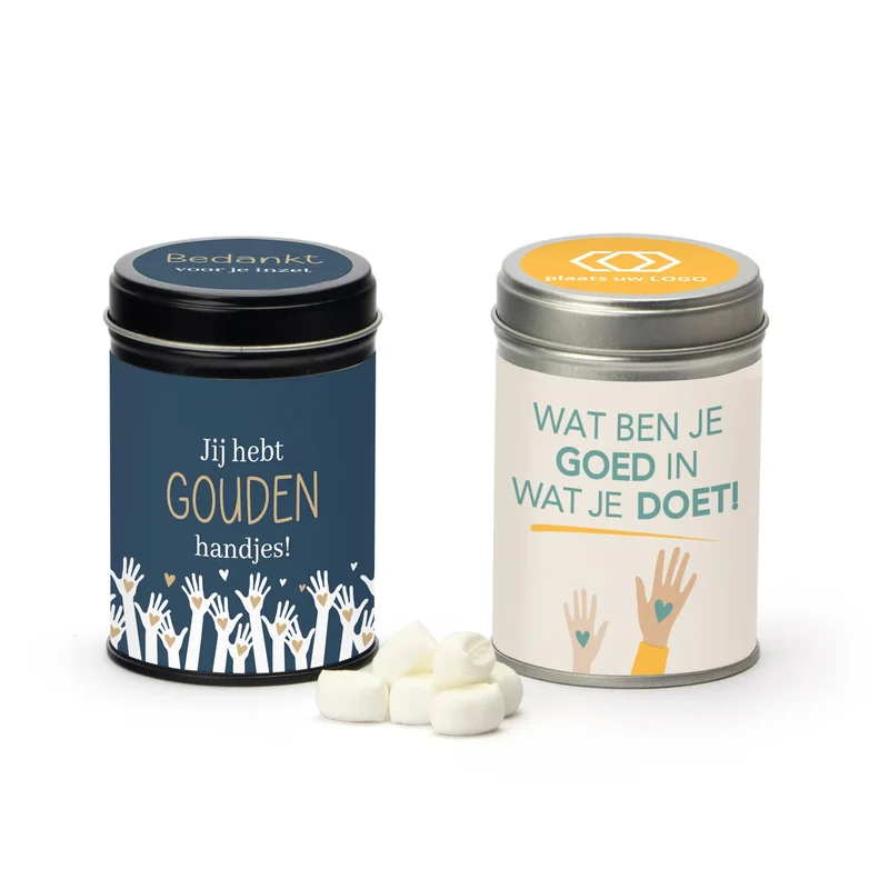 Blikje met eigen wikkel - Vrijwilliger