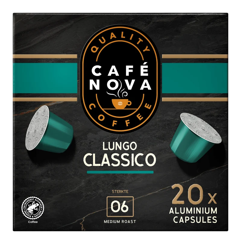 Café Nova Lungo koffiecups sterkte 6