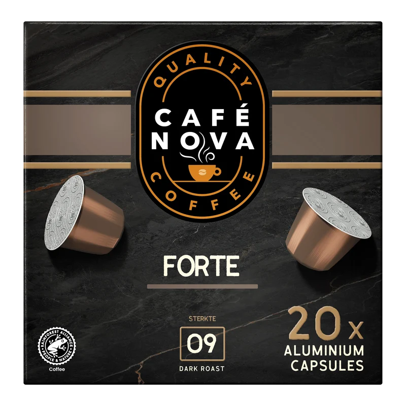 Café Nova Forte koffiecups sterkte 9