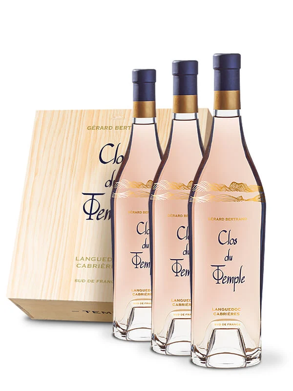 Clos du Temple AOP Languedoc Cabrières 2020 – Caisse Bois 6 bouteilles 75cl vin rosé
