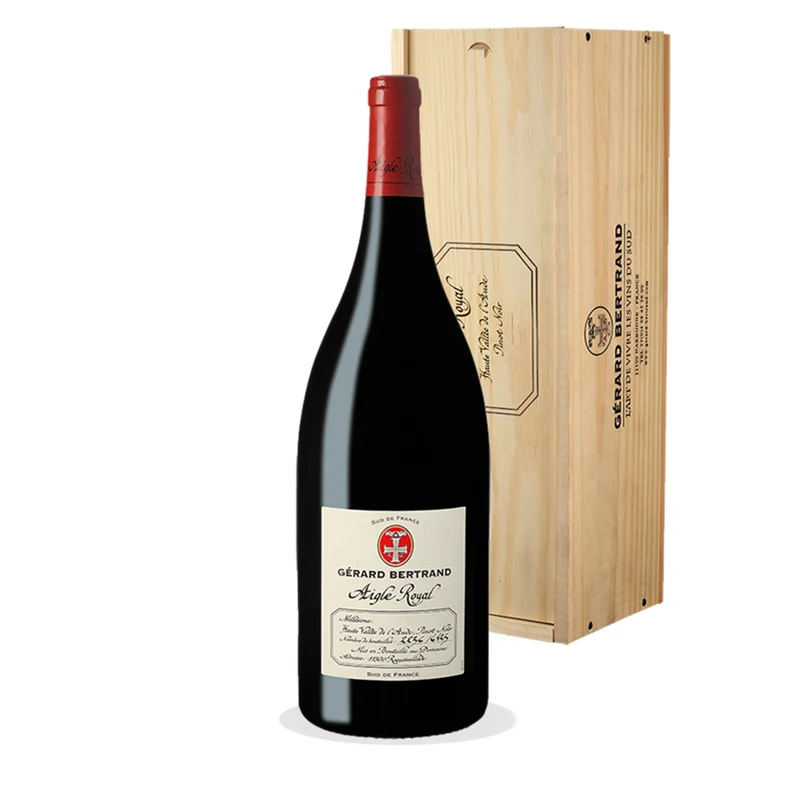 Aigle Royal Pinot Noir IGP Haute Vallée de l'Aude 2016 – Jeroboam 300cl avec caisse bois vin rouge