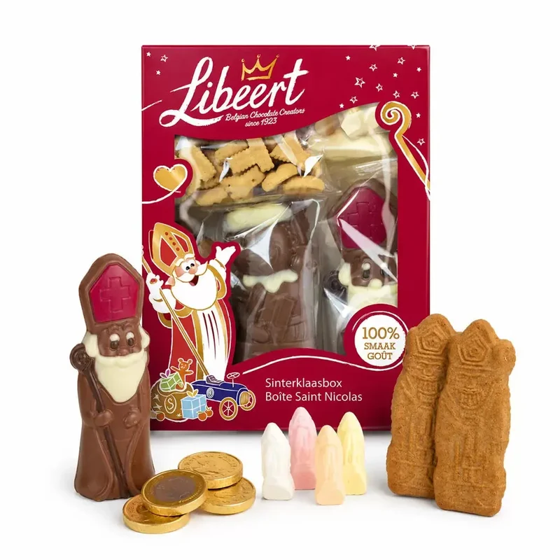 Libeert Sinterklaasbox - chocolademunten, speculoos, nicnacs, guimauves - 315g