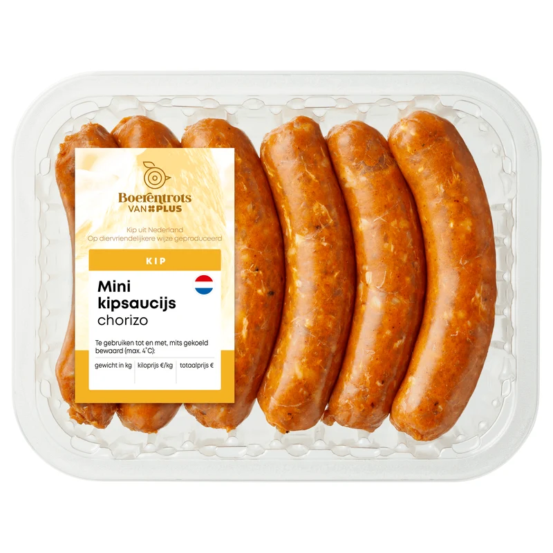 Boerentrots Mini kipsaucijs chorizo